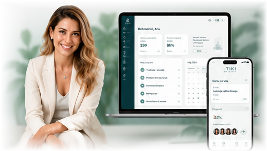 TIKI MedTech platforma na laptopu i telefonu